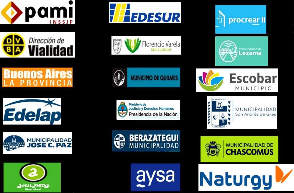 Clientes MOR S.A.: Raízen, AYSA, Edenor, Edesur, Edelap, Naturgy, PAMI, PROCREAR, municipios bonaerenses, Provincia de Buenos Aires